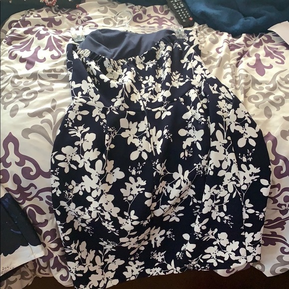 Strapless floral navy blue dress - Picture 2 of 2